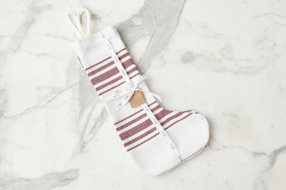 Holiday Stocking, Vintage Merlot Red Stripe, Set of 2
