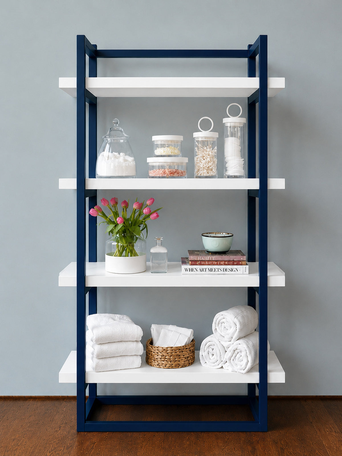 Navy with White, Pantry Shelf Unit