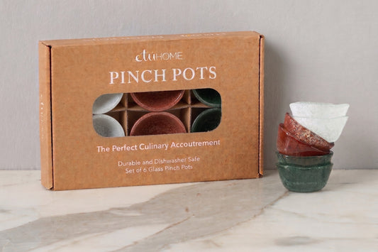 Glass Pinch Pots, Set of 6, Heritage Tones