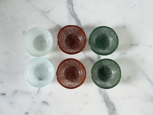 Glass Pinch Pots, Set of 6, Heritage Tones
