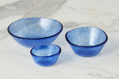 Glass Dipping Bowls, Set of 4, Navy Blue
