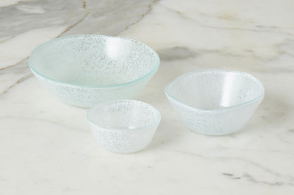 Glass Dipping Bowls, Set of 4, White