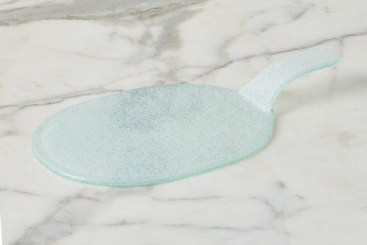 Mini Glass Oval Cheese Tray, White