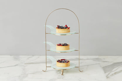 Glass Stacking Appetizer Plate, White