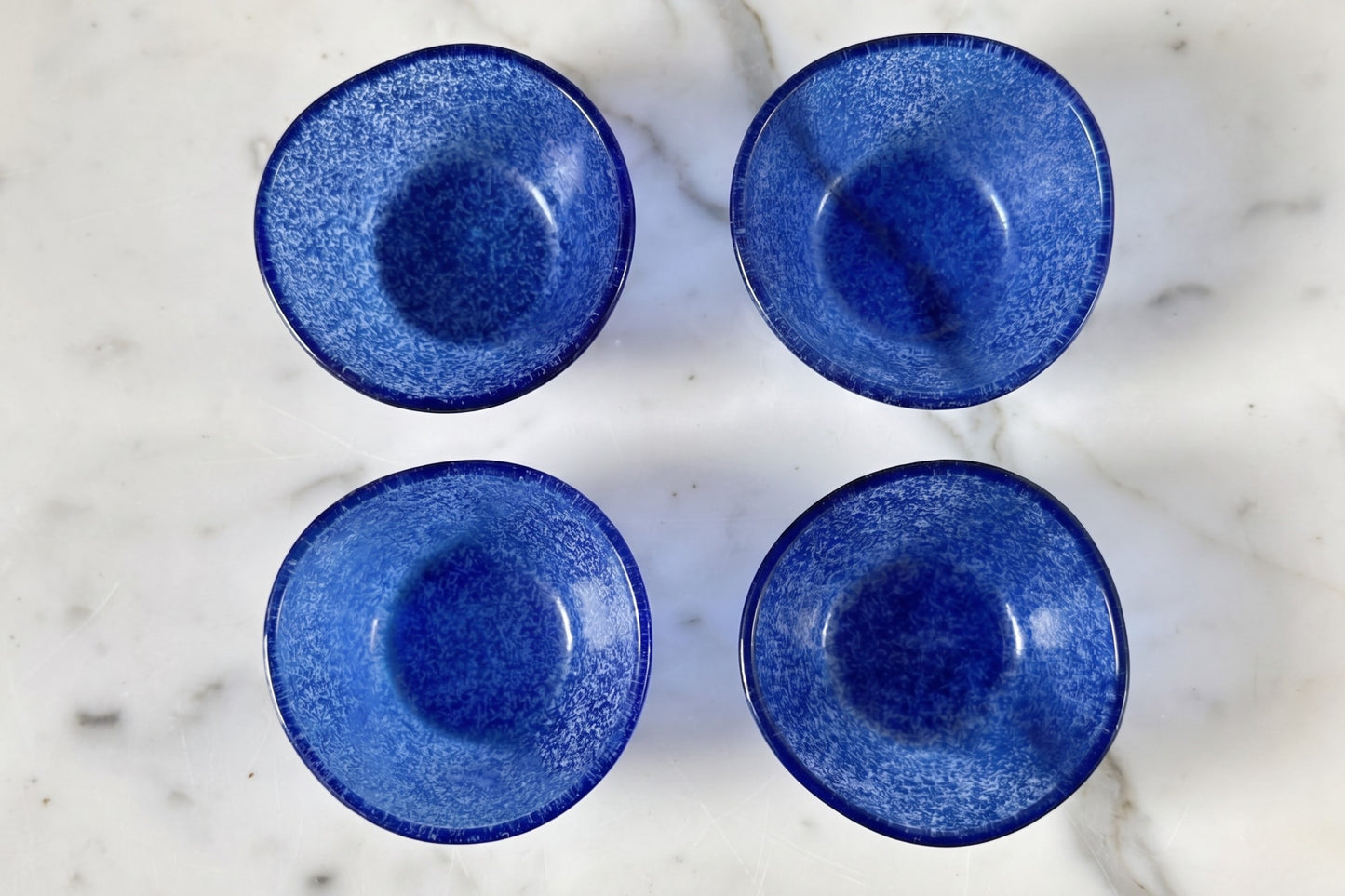 Glass Dipping Bowls, Set of 4, Navy Blue
