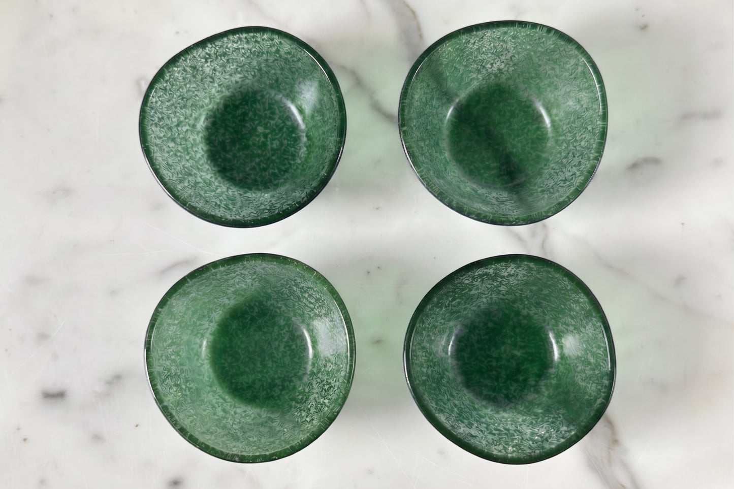 Glass Dipping Bowls, Set of 4, Spruce Green