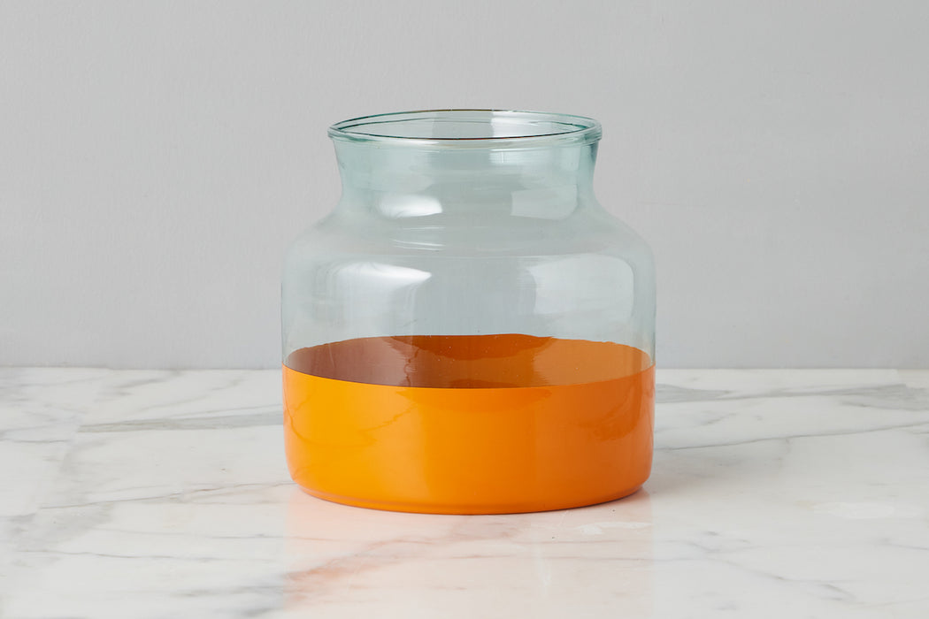 Orange Colorblock Flower Vase