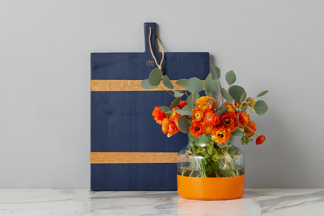 Orange Colorblock Flower Vase