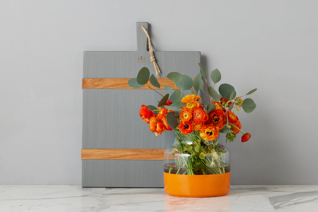 Orange Colorblock Flower Vase