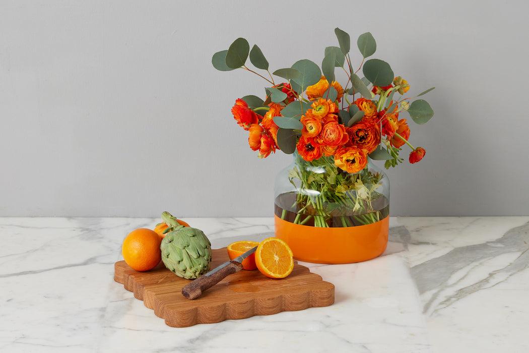 Orange Colorblock Flower Vase