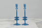 Sapphire Glass Candlestick Pair, Medium