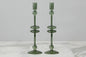 Emerald Glass Candlestick Pair, Large