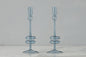 Denim Glass Candlestick Pair, Medium