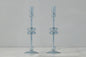 Denim Glass Candlestick Pair, Large