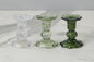 GEY519UG6 etuhome Glass Scalloped Candlesticks Green Set Of Three