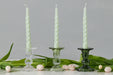 GEY519UG6 etuhome Glass Scalloped Candlesticks Green Set Of Three