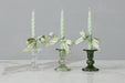 GEY519UG6 etuhome Glass Scalloped Candlesticks Green Set Of Three