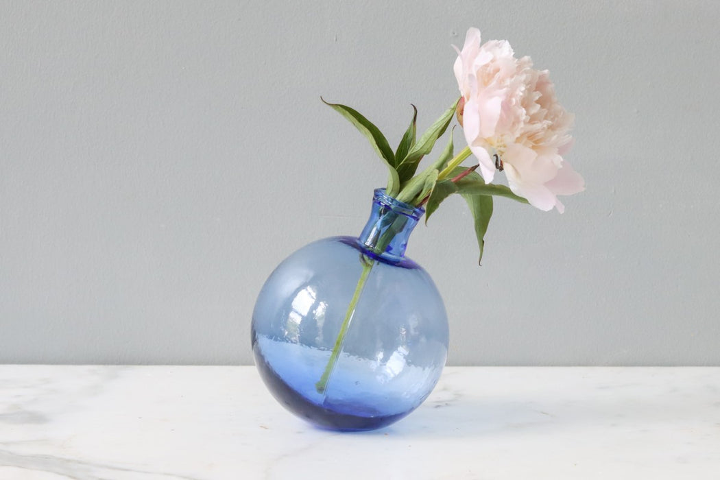 Blue Sphere Bud Vase