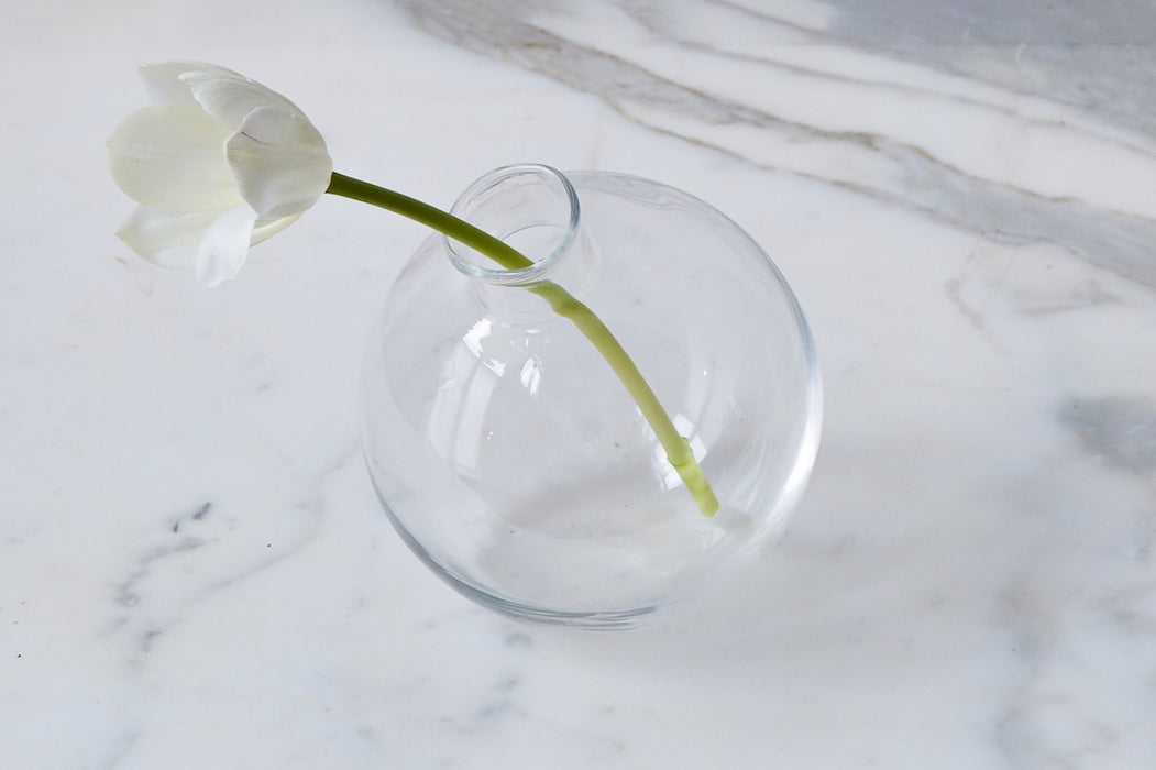 Clear Sphere Bud Vase