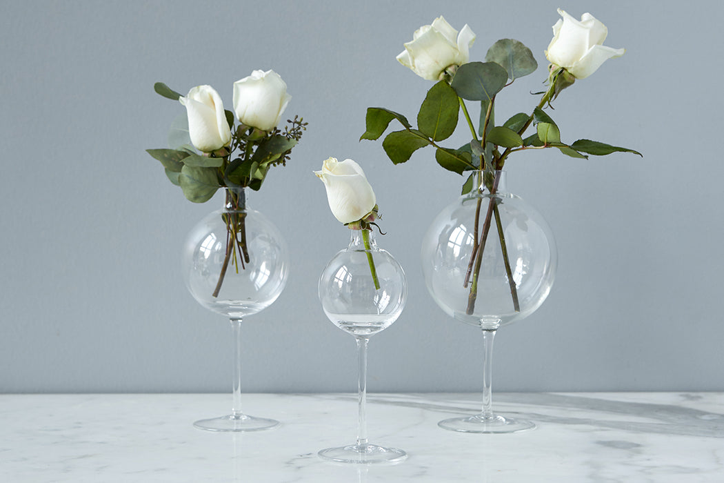 Clear Wine Glass Vase, Small