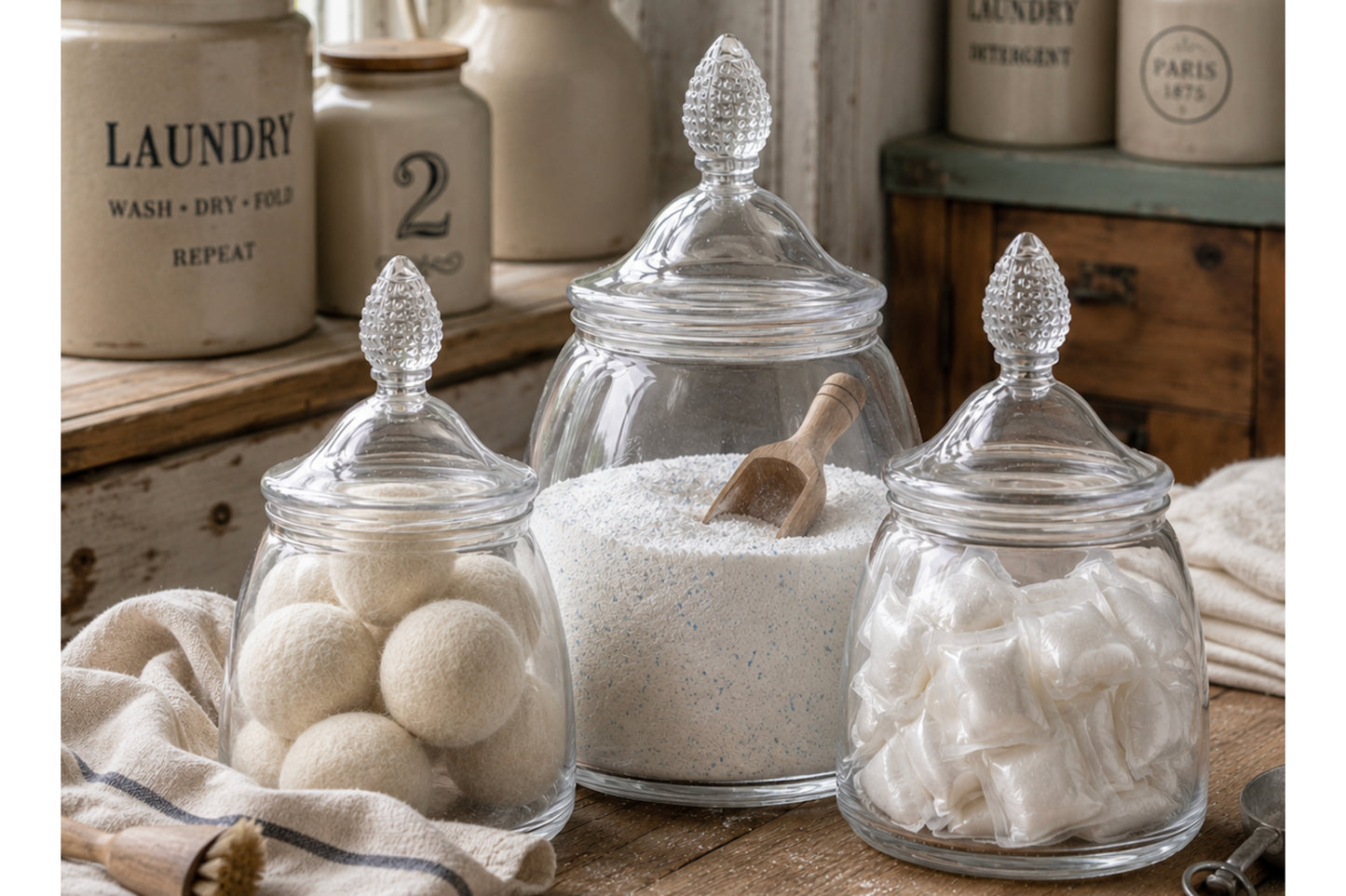 Glass Teardrop Jar, Lid, Medium