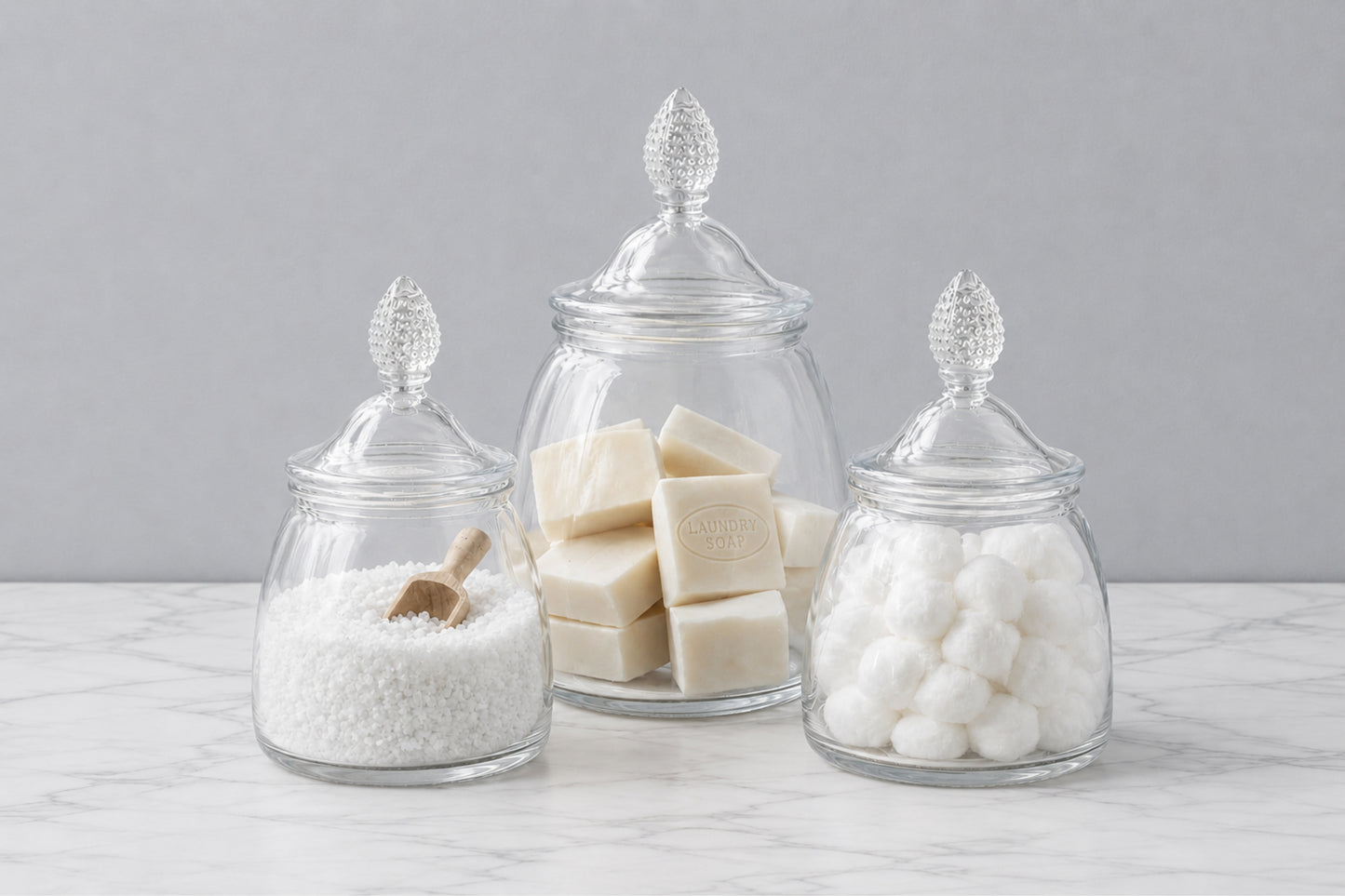Glass Teardrop Jar, Lid, Medium