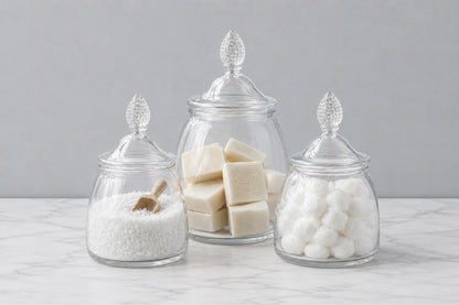 Glass Teardrop Jar, Lid, Medium