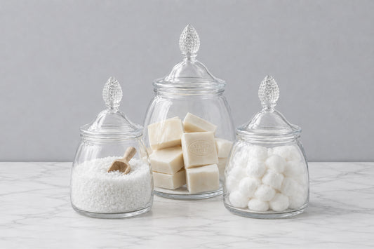 Glass Teardrop Jar, Lid, Medium