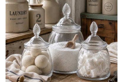 Glass Teardrop Jar, Lid, Large