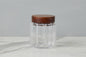 GMC602AC2 etuhome Fluted Glass Canister Wood Lid Small