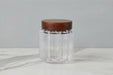 GMC602AC2 etuhome Fluted Glass Canister Wood Lid Small