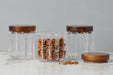 GMC602AC2 etuhome Fluted Glass Canister Wood Lid Small