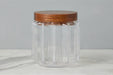 GMC602LC2 etuhome Fluted Glass Canister Wood Lid Large