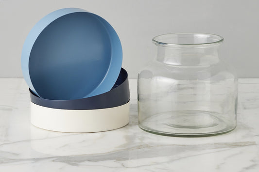 3-in-1 Glass Bloom Vase, Maritime Color Set