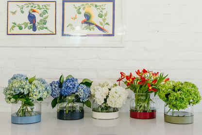 3-in-1 Glass Bloom Vase, Maritime Color Set