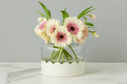 Scalloped Bloom Vase, White