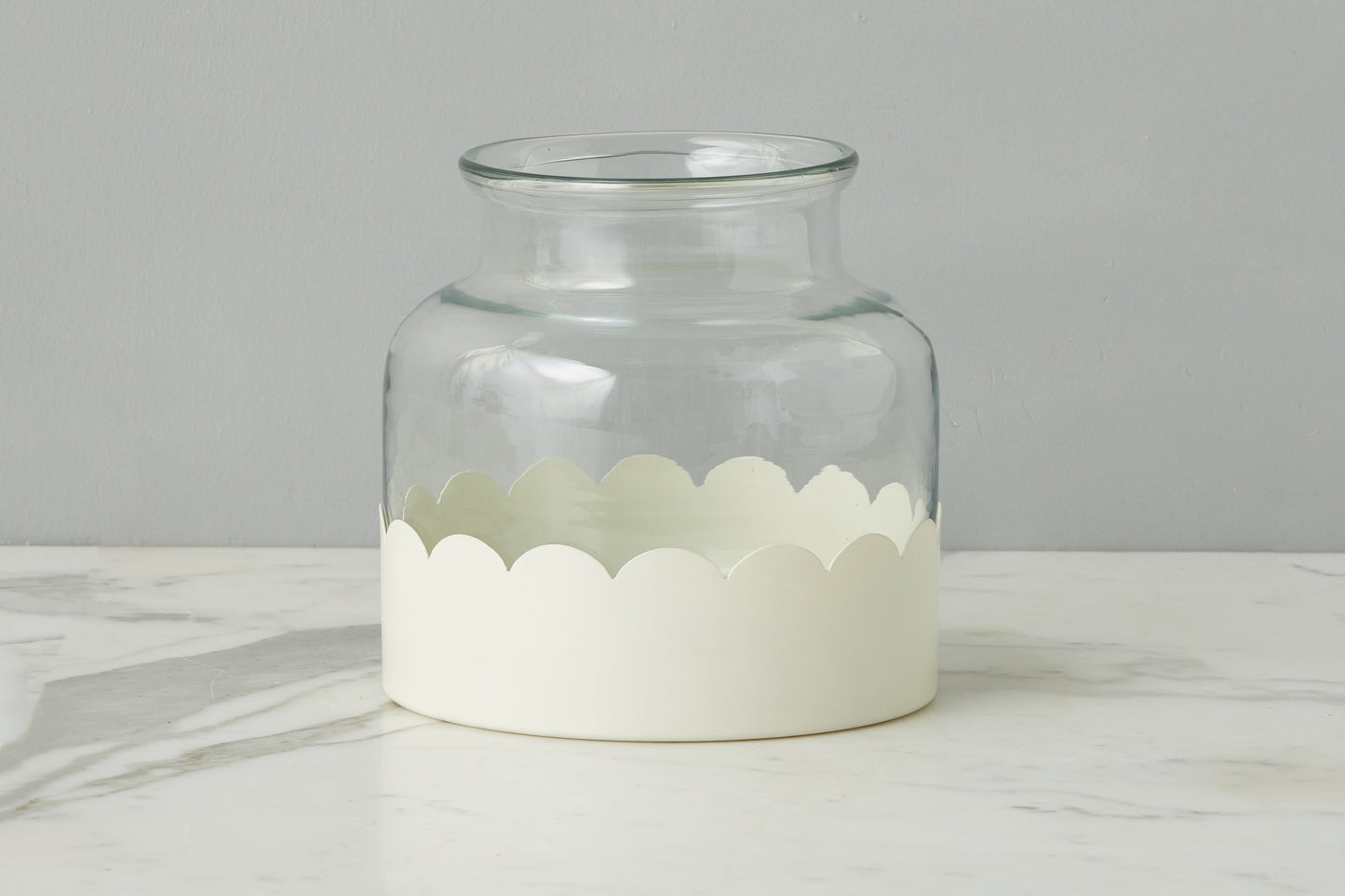 Scalloped Bloom Vase, White
