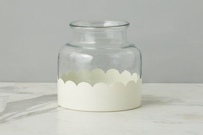 Scalloped Bloom Vase, White