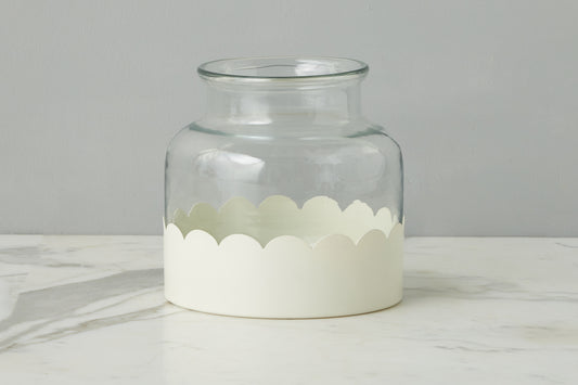 Scalloped Bloom Vase, White