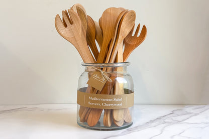 Mediterranean Salad Servers, Cherrywood