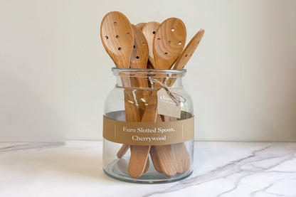 Euro Slotted Spoon, Cherrywood