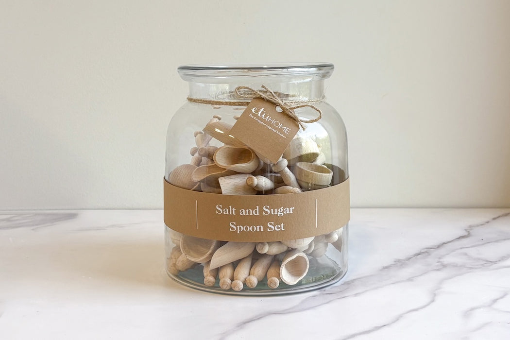 Parisian Salt & Sugar Spoon Set, Beechwood