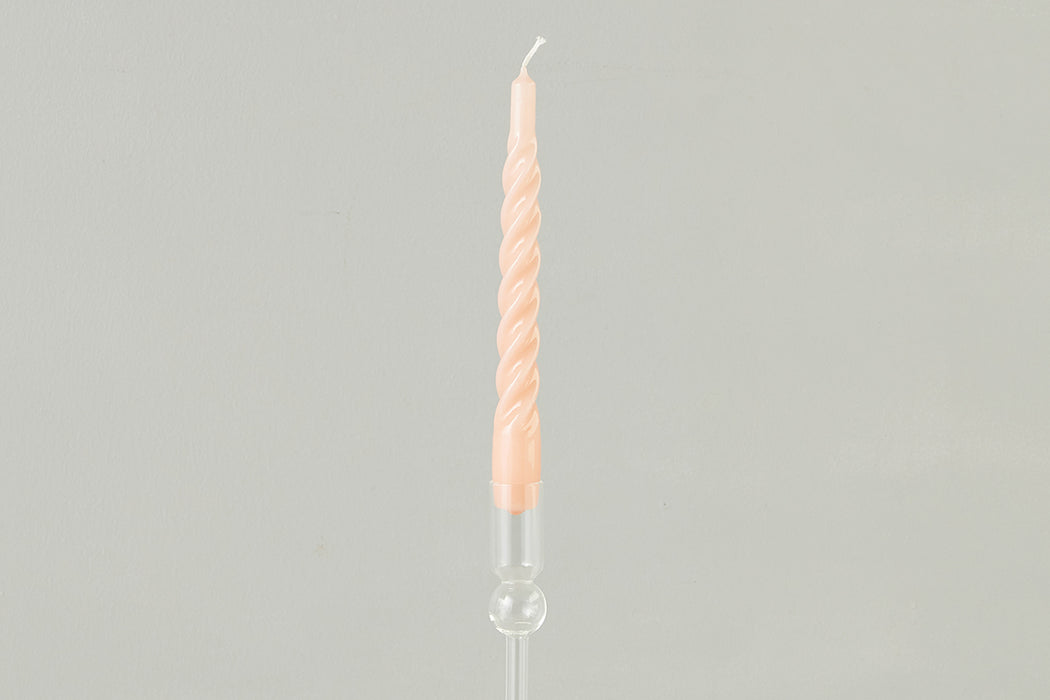 Blush Twisted Taper Candles, Set of 6