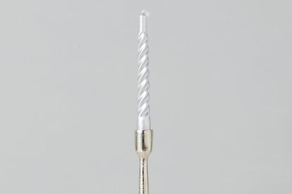 Lacquer Twisted Taper Candles, Silver, Set of 6