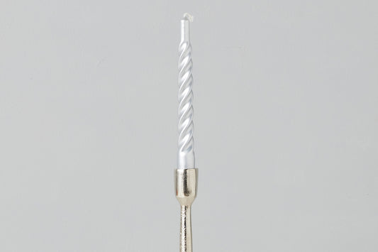 Lacquer Twisted Taper Candles, Silver, Set of 6