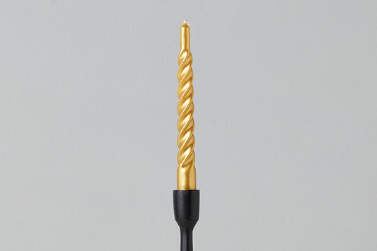 Lacquer Twisted Taper Candles, Gold, Set of 6