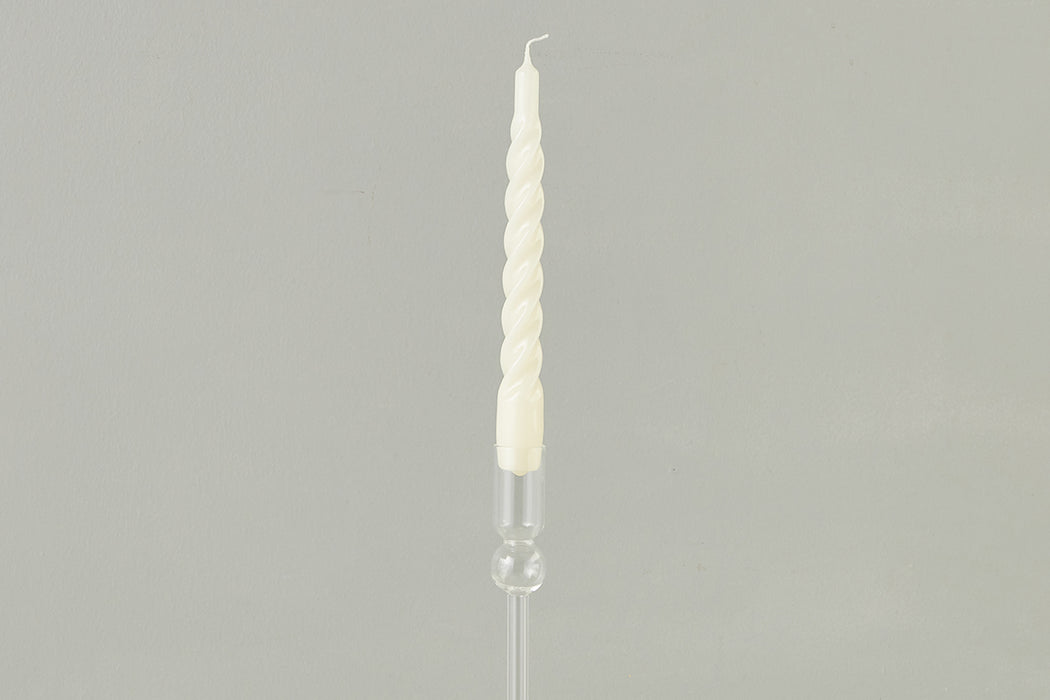 Cream Twisted Taper Candles, Set of 6