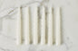 Lacquered Twisted Taper Candles, White, Set of 6