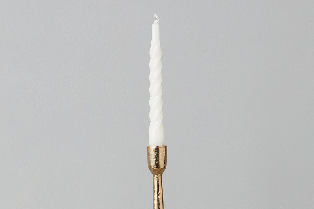 White Twisted Taper Candles, Set of 6
