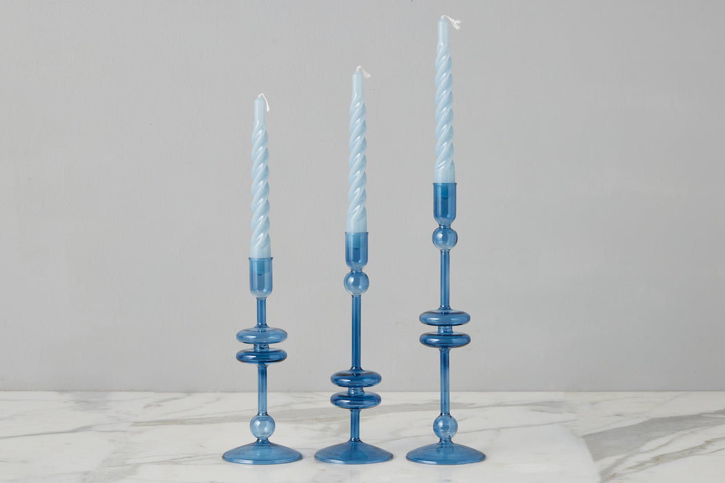 Denim Twisted Taper Candles, Set of 6